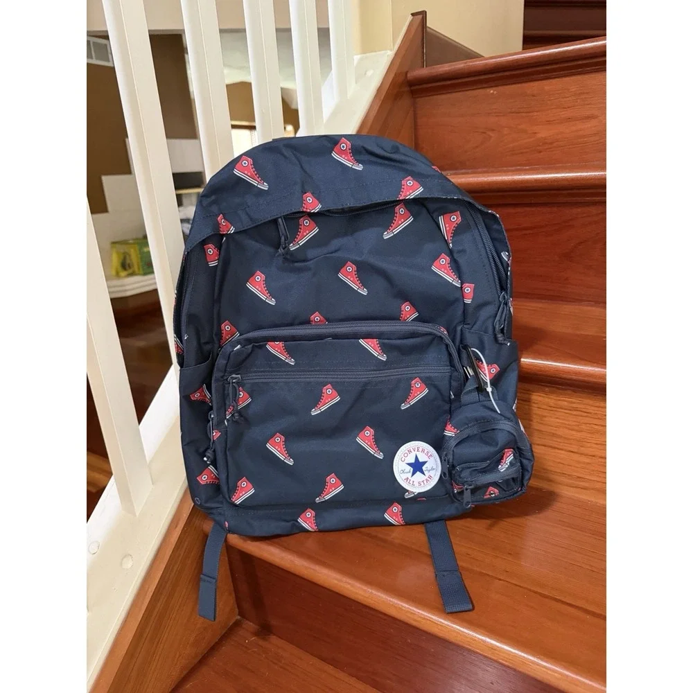 Converse All Star Chuck Taylor Sneaker Print Backpack Blue/Red w/Mini Backpack